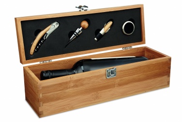 Logo trade business gift photo of: Wine set in bamboo box