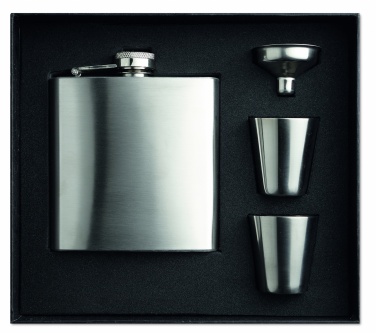 Logotrade promotional merchandise image of: Slim hip flask w 2 cups set