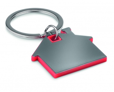 Logo trade promotional gifts image of: House shape plastic key ring Rezekne