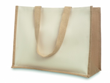 Logo trade promotional giveaways picture of: Jute and canvas shopping bag