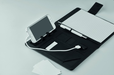 Logo trade business gift photo of: A5 folder with power bank