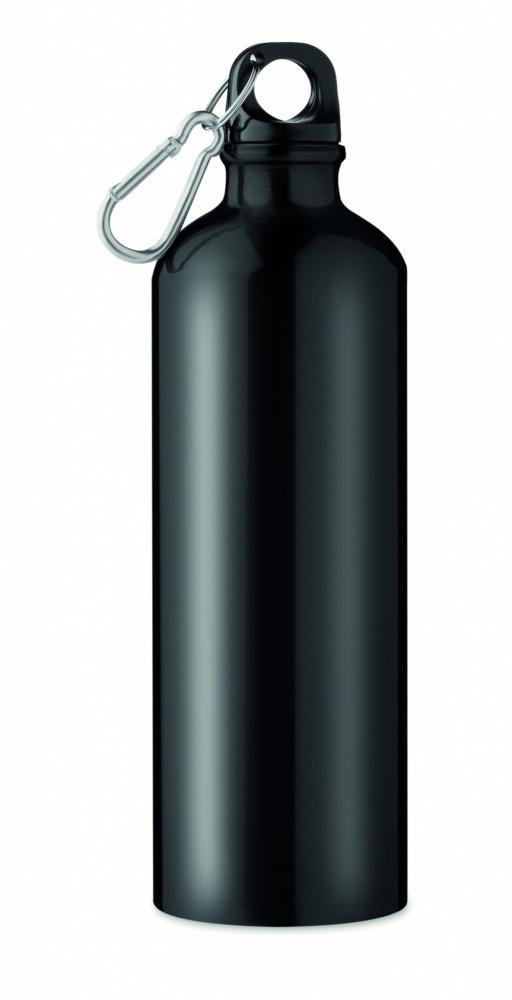 Logotrade promotional item image of: Single-walled 750 ml aluminum bottle with a carabiner and customizable printing