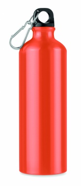 Logotrade corporate gift image of: Single-walled 750 ml aluminum bottle with a carabiner and customizable printing