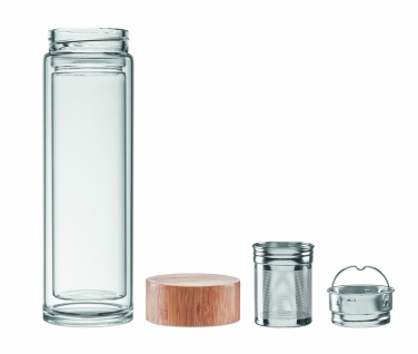 Logo trade promotional product photo of: Double wall glass bottle 400ml München