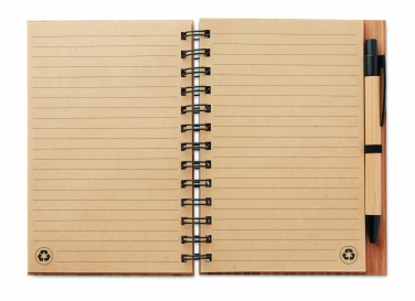 Logo trade promotional gifts picture of: Bamboo notebook with pen lined BAMBLOC