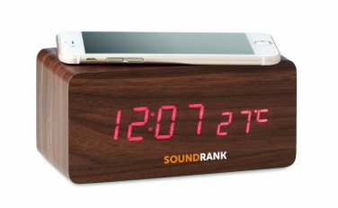 Logotrade promotional products photo of: LED clock/5W wireless charger