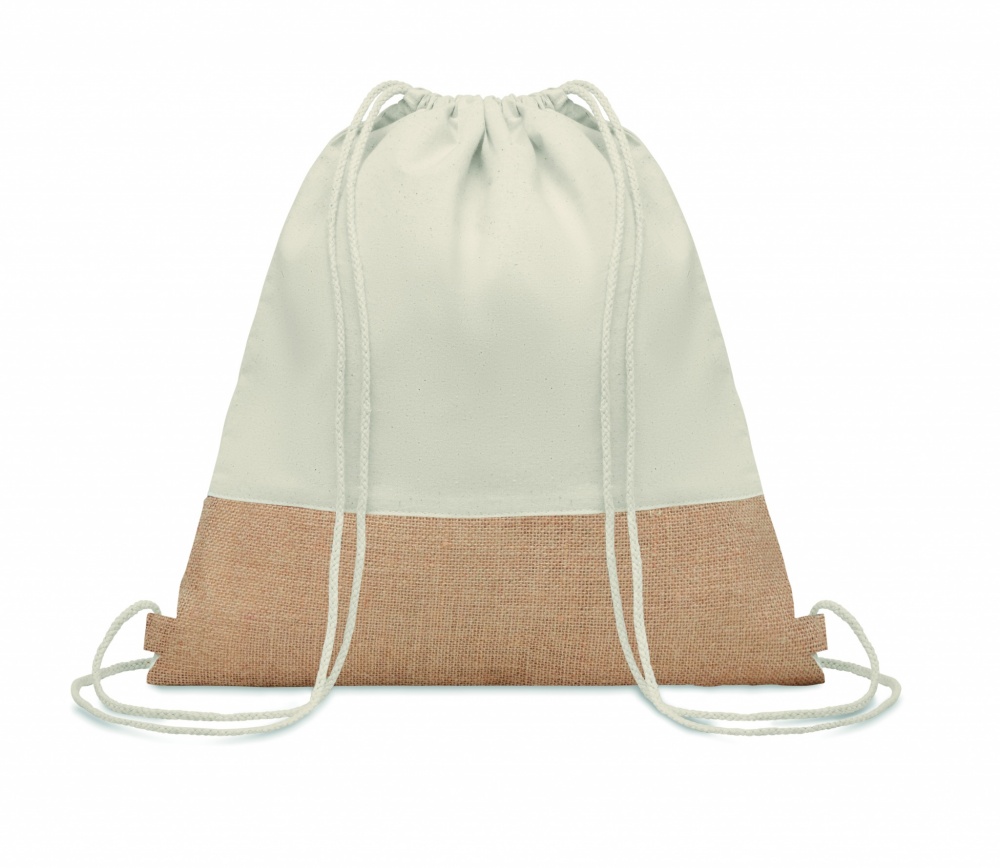 Logo trade promotional giveaways picture of: Drawstring bag w/ jute details