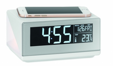 Logo trade promotional gifts image of: LED clock & wireless charger5W
