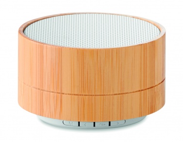 Logo trade corporate gifts image of: 3W Bamboo wireless speaker