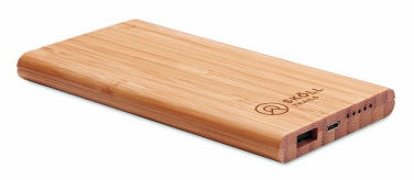 Logotrade corporate gift image of: Wireless power bank in bamboo 6000mAh ARENA