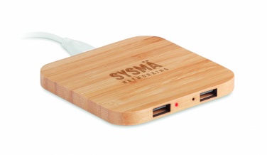 Logo trade promotional items image of: Bamboo wireless charge pad 5W