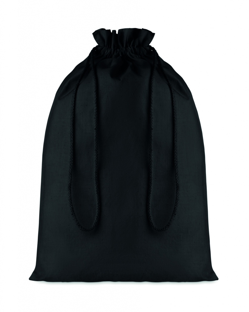 Logo trade corporate gifts picture of: Large Cotton draw cord bag black
