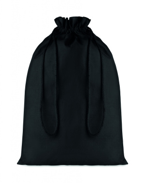 Logo trade promotional merchandise image of: Large Cotton draw cord bag black