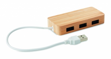 Logo trade promotional giveaways image of: Bamboo USB 3 ports hub
