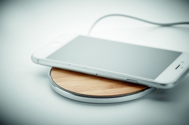 Logo trade promotional merchandise picture of: Bamboo wireless charger 10W DESPAD
