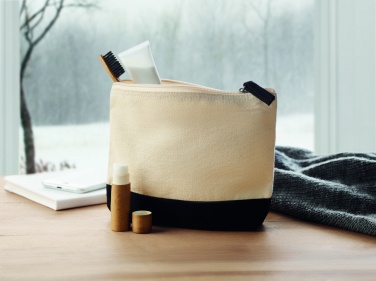 Logo trade corporate gifts picture of: Bicolour cotton cosmetic bag