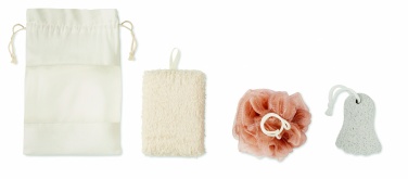 Logo trade promotional giveaway photo of: Bath set in cotton pouch