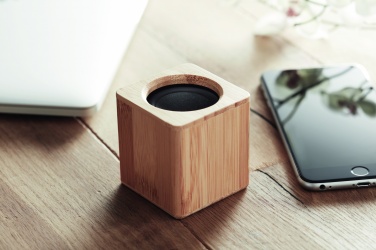 Logo trade promotional gifts image of: Bamboo wireless speaker