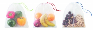 Logo trade promotional gift photo of: Set of 3 RPET mesh food bags