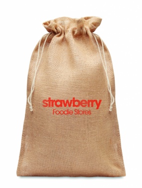 Logo trade promotional products image of: Large jute gift bag 30x47 cm
