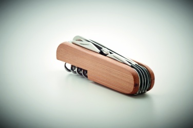 Logo trade promotional gifts image of: Multi tool pocket knife bamboo