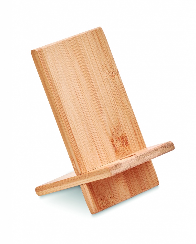 Logotrade promotional gift picture of: Bamboo phone stand/ holder WHIPPY
