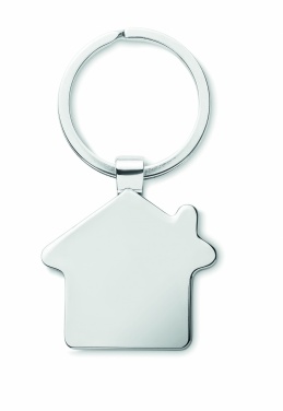 Logo trade promotional merchandise picture of: House key ring metal bamboo NORDIC