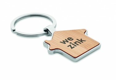 Logotrade corporate gifts photo of: House key ring metal bamboo NORDIC
