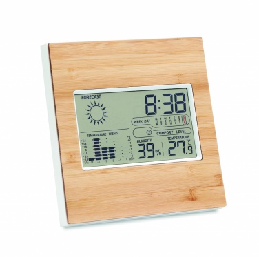 Logotrade promotional merchandise image of: Weather station bamboo front TURKU
