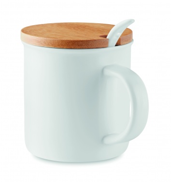 Logo trade promotional item photo of: Porcelain mug with spoon