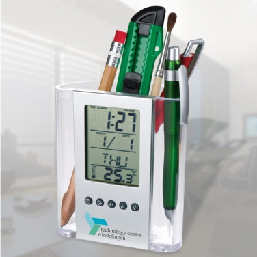 Logo trade corporate gifts image of: Acrylic desk pen holder MADRID