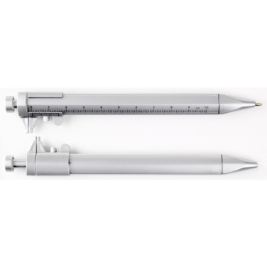 Logo trade promotional merchandise image of: Plastic ballpen with sliding calliper PRESCOT