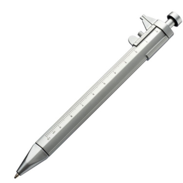 Logotrade promotional item picture of: Plastic ballpen with sliding calliper PRESCOT