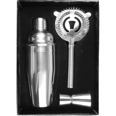 Logotrade advertising products photo of: Metal cocktail set, 3-piece MESSINA