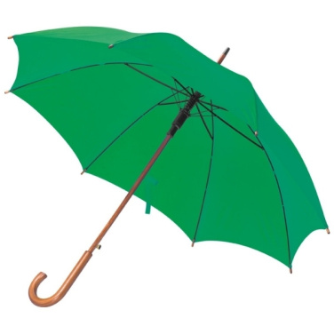 Logo trade corporate gift photo of: Wooden automatic umbrella NANCY