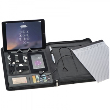 Logo trade promotional giveaways picture of: A4 folder with power bank Elda