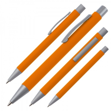 Logo trade business gifts image of: Metal ballpen soft touch ABU DHABI