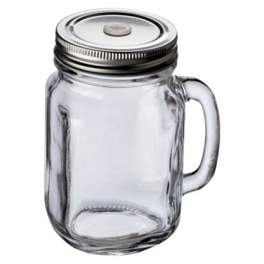 Logotrade advertising products photo of: Drinking glass with handle and lid TREVISO 450 ml