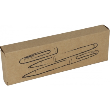 Logotrade promotional products photo of: Wooden writing set ballpen and roller INDIANAPOLIS