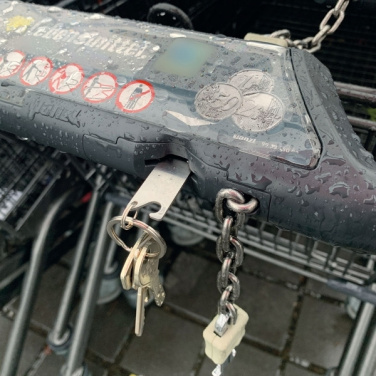 Logotrade promotional giveaway picture of: Keyring with shopping cart chip STICKIT