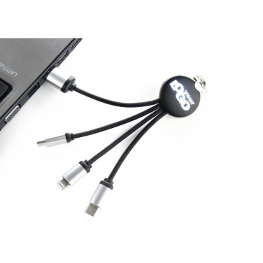 Logotrade promotional items photo of: 3in1 cable with enlighted logo for engraving, RXD-368
