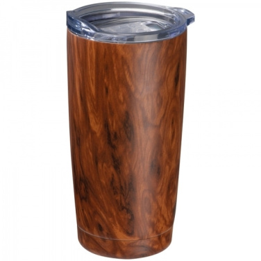 Logotrade business gifts photo of: Stainless steel mug with wooden look COSTA RICA 550 ml