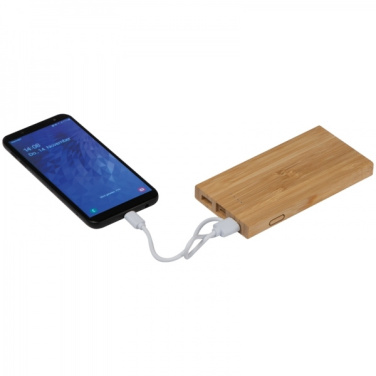 Logo trade promotional items image of: Bamboo power bank KATOWICE
