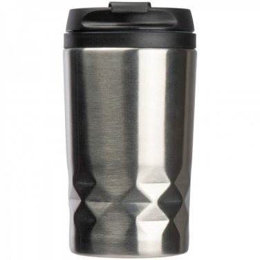 Logo trade promotional items image of: Stainless steel mug with lid ROMA 250 ml