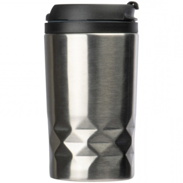 Logo trade promotional merchandise picture of: Stainless steel mug with lid ROMA 250 ml