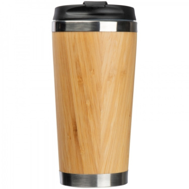 Logo trade promotional merchandise photo of: Stainless steel mug BAMBOOGARDEN 400 ml