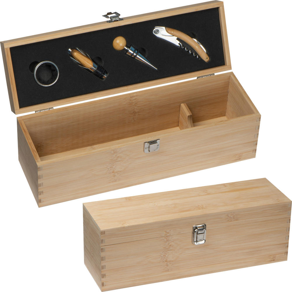 Logotrade promotional gift image of: Wooden wine box SAINT-ETIENNE