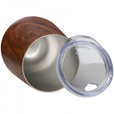 Logo trade corporate gift photo of: Stainless steel mug with wooden look BRIGHTON 380 ml