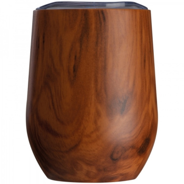 Logotrade promotional item picture of: Stainless steel mug with wooden look BRIGHTON 380 ml