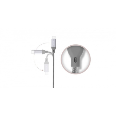 Logotrade promotional merchandise picture of: Nylon data transfer cable LK30 Type - C Quick Charge 3.0
